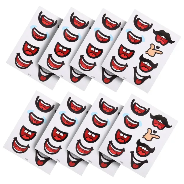 Angoily Adesivi bocca cartoon 10 fogli per bambole DIY